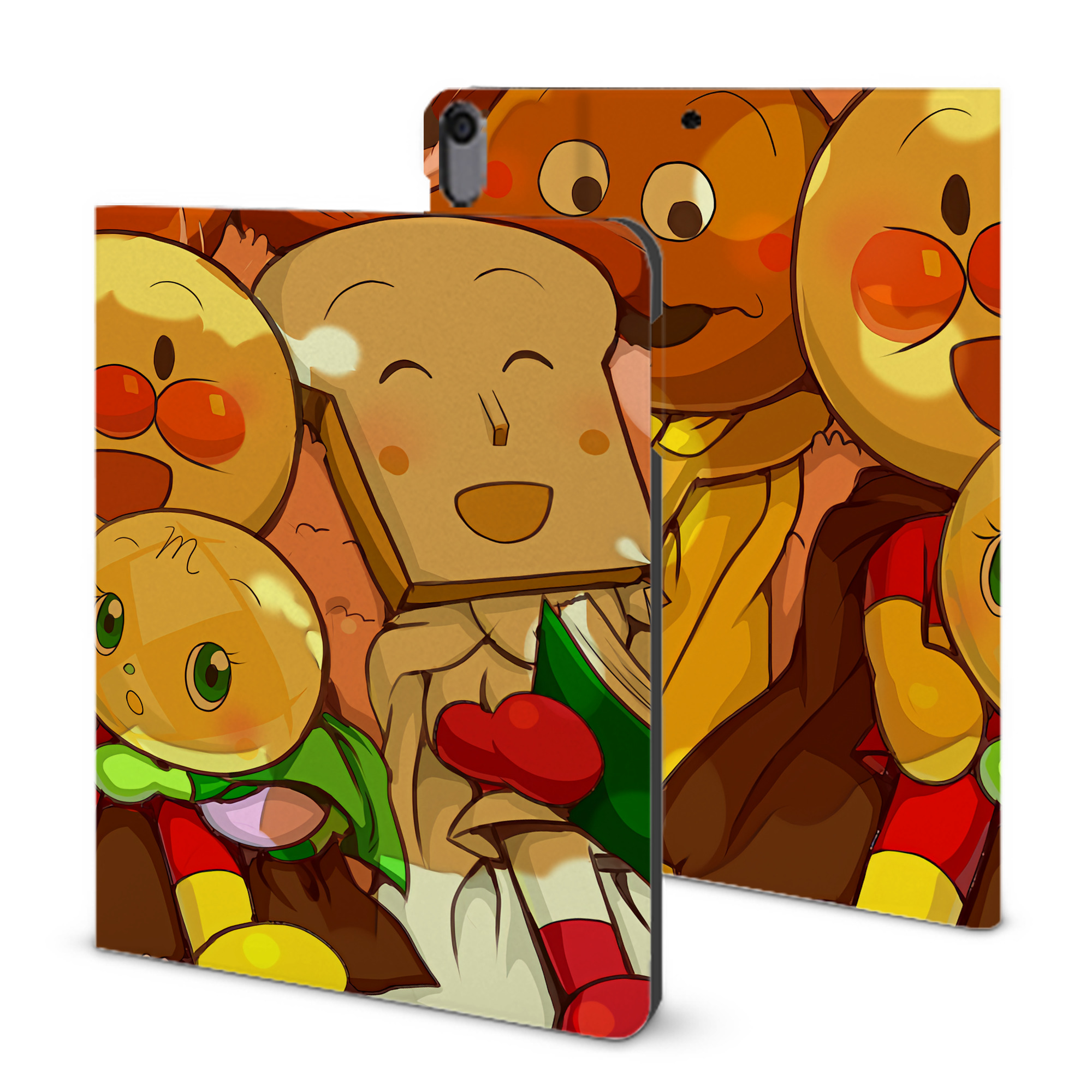 （画像用） アンパンマン Anpanman IPad ケース ブック型 PUレザー TPU 耐衝撃 軽量 薄型 ペン収納なし 全面保護 IPad 各モデル対応